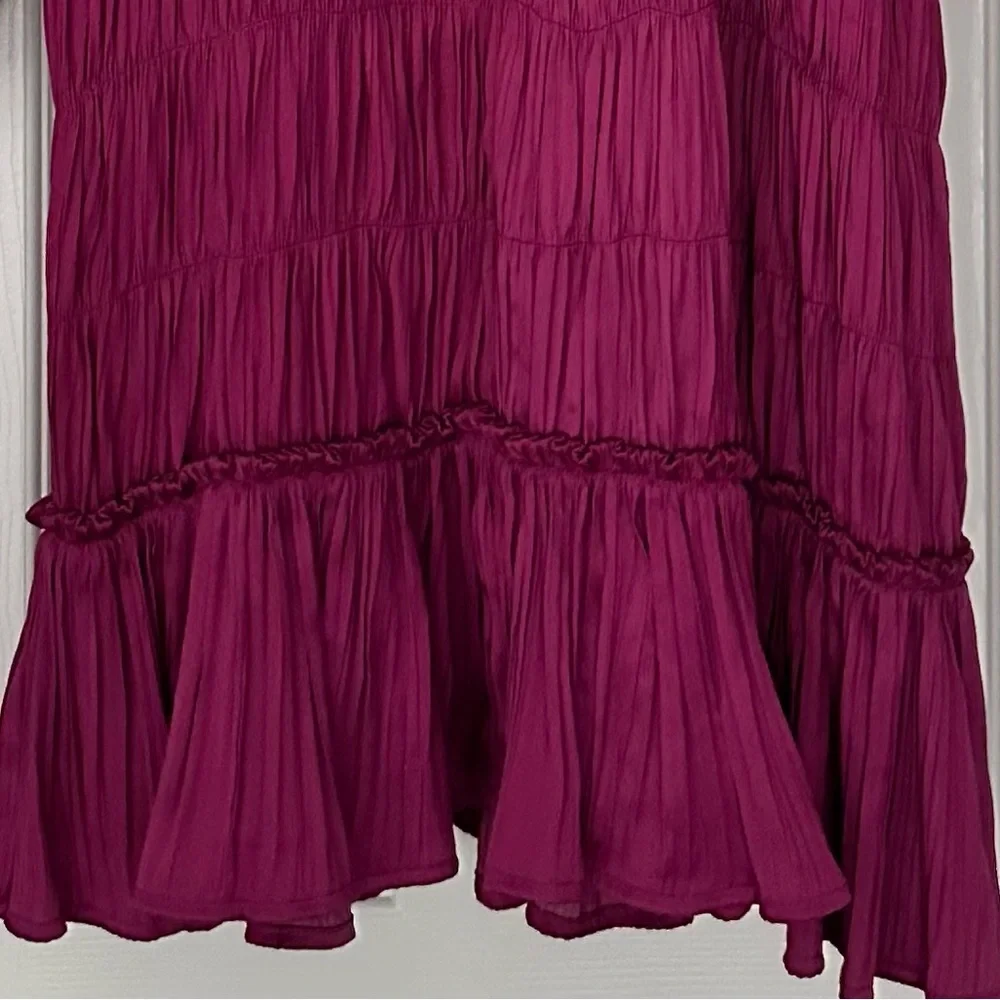 Anthropologie Maeve Tasha Smocked Mini‎ Dress Raspberry Pink Small NWT